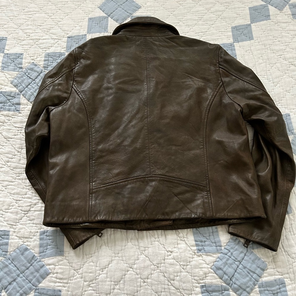 Lucky Brand Brown Leather Moto Jacket - Picture 3 of 10